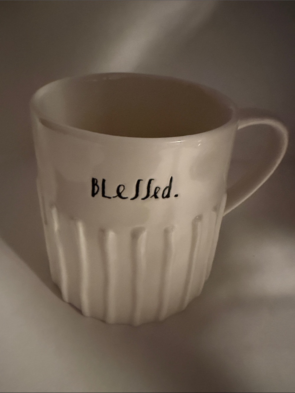 Rae Dunn Ribbed Blessed Mug